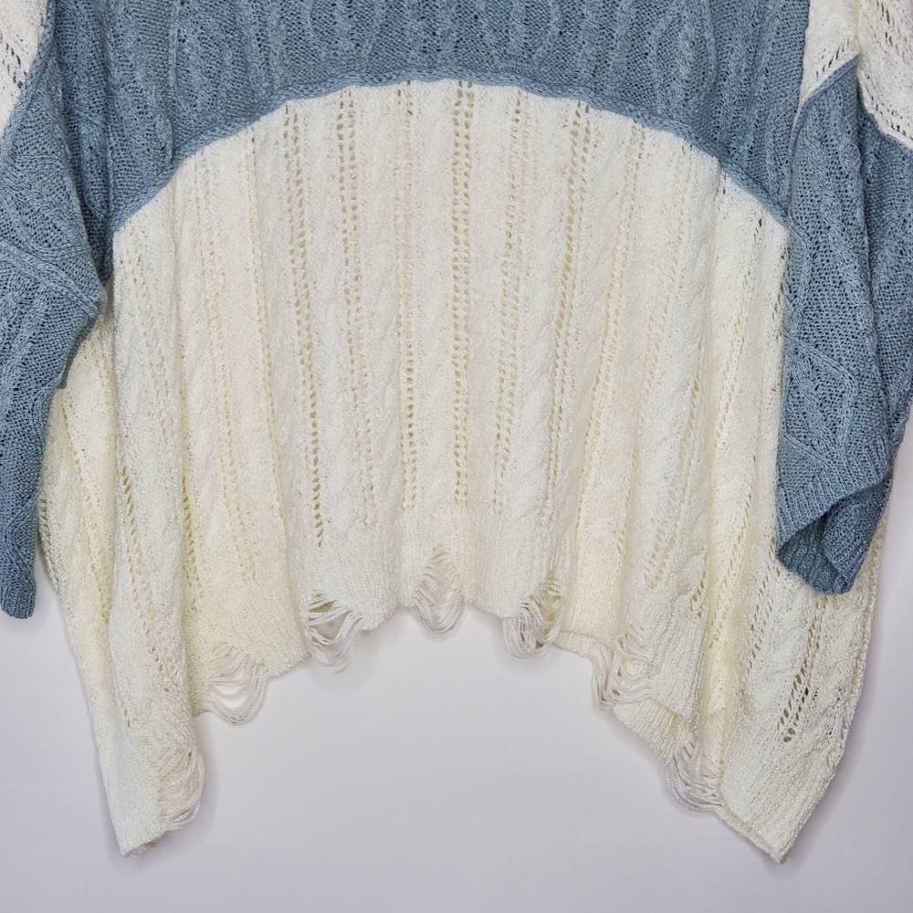 Pol Oversized Color Block Top Distressed Pullover… - image 4